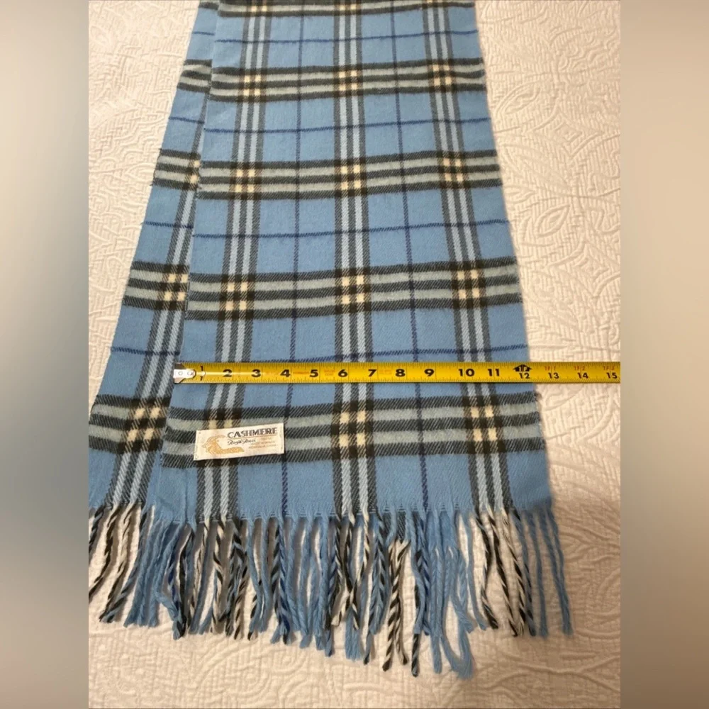 Cashmere Scarf By Royal Rossi 100%‎ Cashmere Plaid Mongolia 62”x 12” Preppy